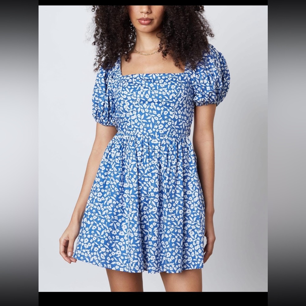 Cotton Candy LA ,Blue and White Patterned Mini Dress